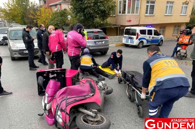 SİNYALSİZ DÖNÜŞ YAPAN MOTOKURYE KAZAYA NEDEN OLDU atasehir-de-motokuryenin-sinyal-hatasi-1-yara-4-14519930_o